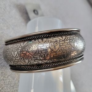 Lock design/ Silver cuff bracelet